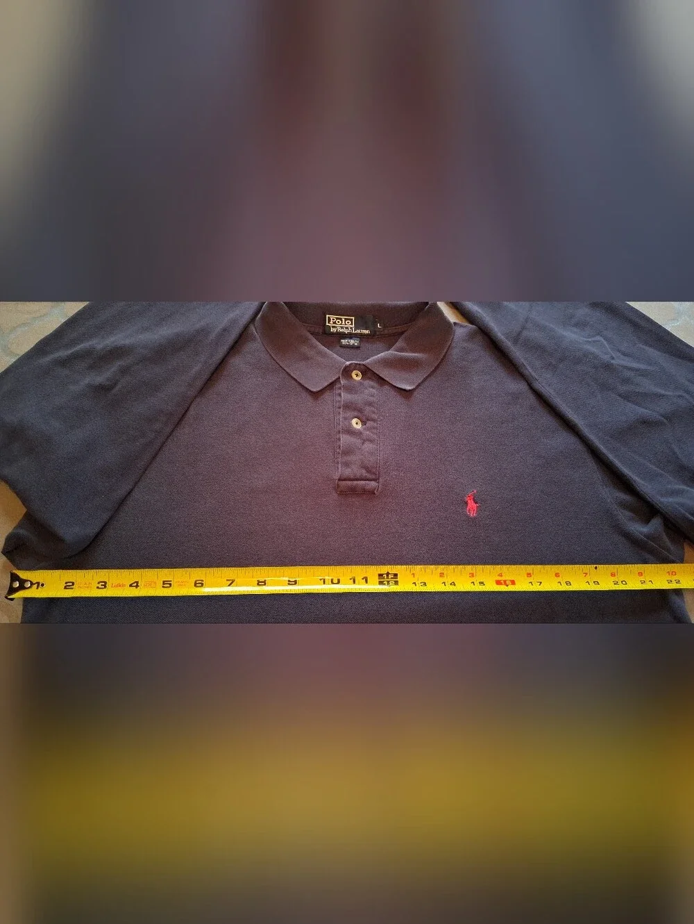 VTG 90s Polo Ralph Lauren Navy Blue Long Sleeve Polo Shirt Men's Large